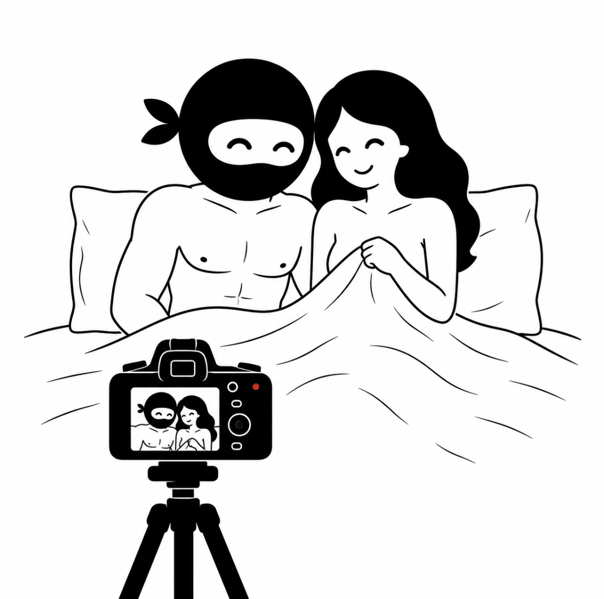 Ninja photographing a model